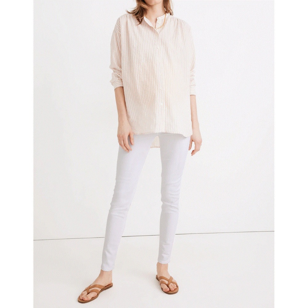 Madewell maternity women jeans W 27 L 29 skinny white stretch K9152 LR